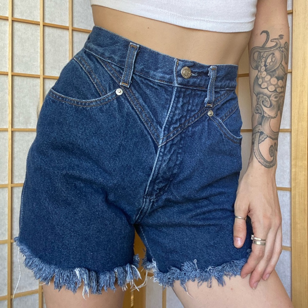 🟦PERFECT BLUE JEAN HIGH WAISTED SHORTS - Picture 1 of 4